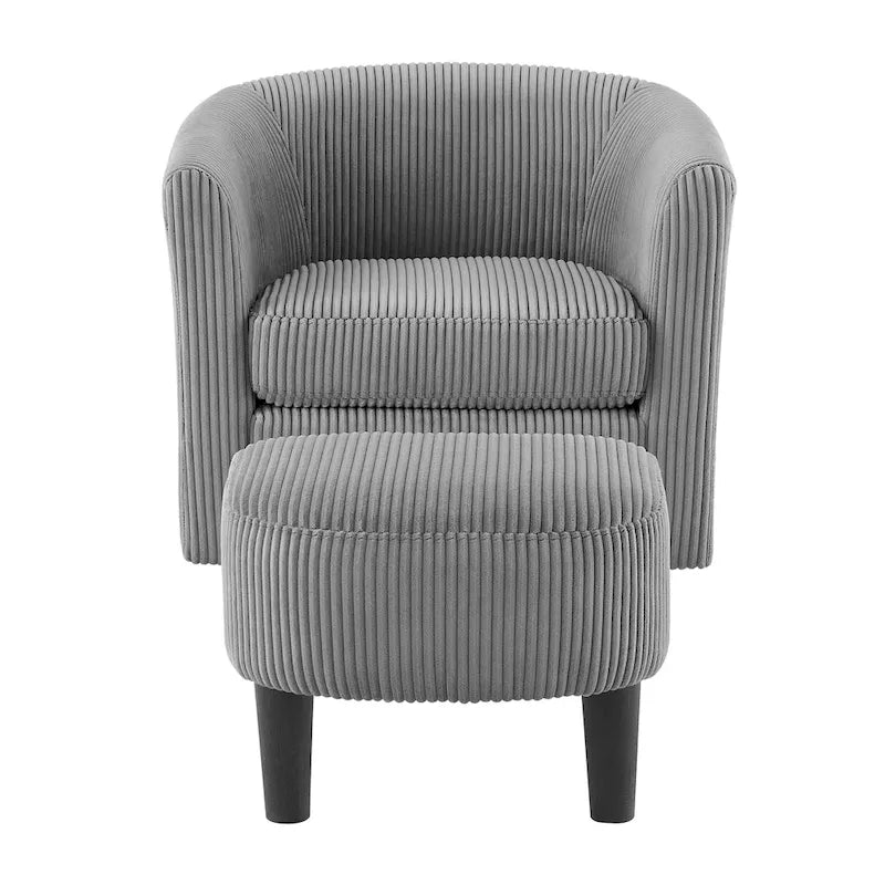Fauteuil pivotant moderne gris 26,4 avec pouf