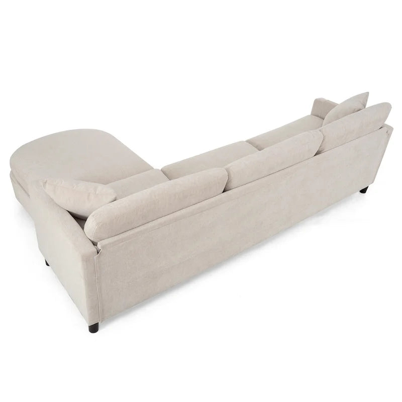 Canapé quatre places spacieux beige de 274 cm