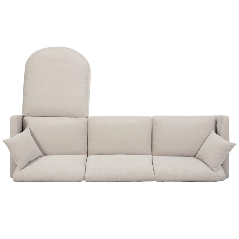 Canapé quatre places spacieux beige de 274 cm