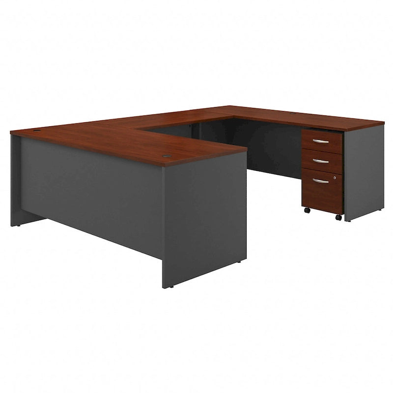Bureau de direction en U de 183 cm avec tiroirs