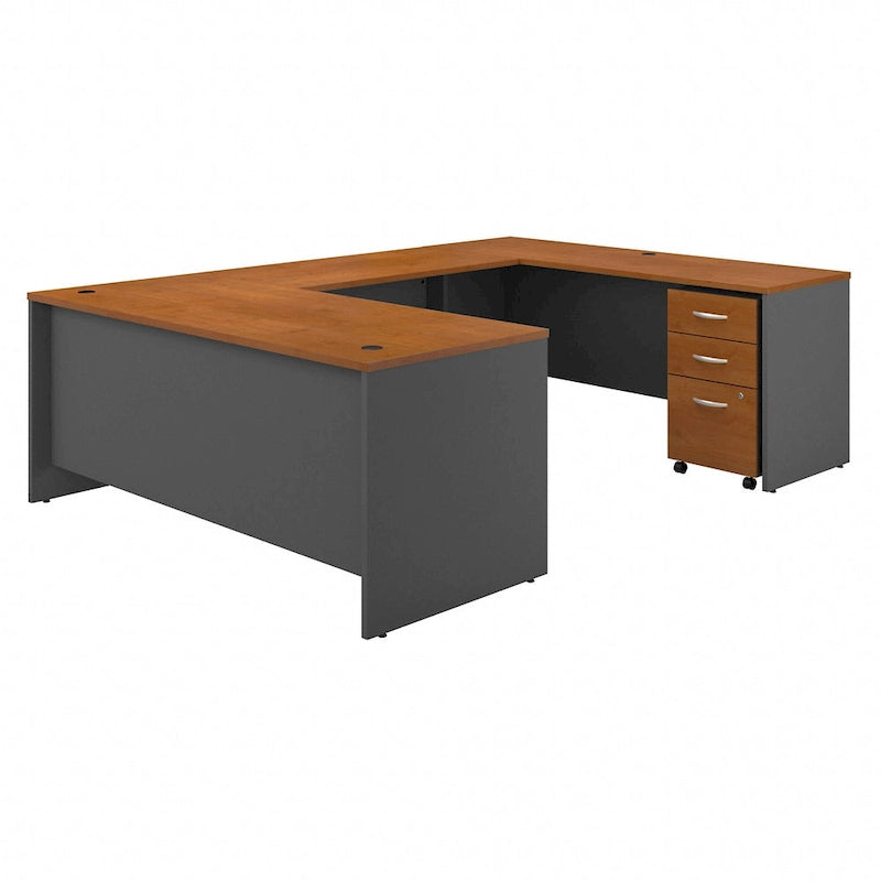 Bureau de direction en U de 183 cm avec tiroirs