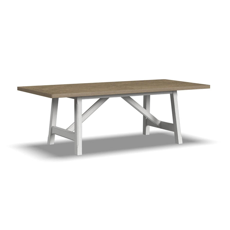 Table à manger rectangulaire en bois blanc
