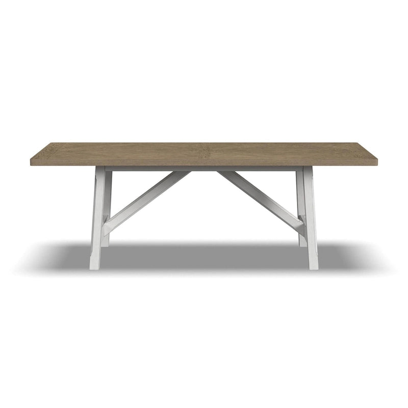 Table à manger rectangulaire en bois blanc