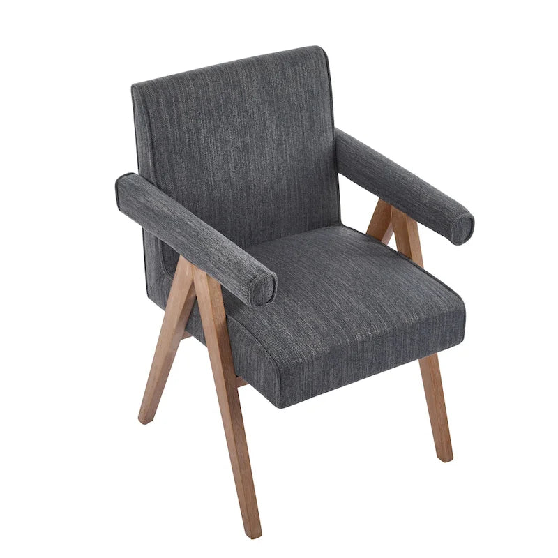 Chaises de salle à manger en tissu avec accoudoirs (Lot de 2)