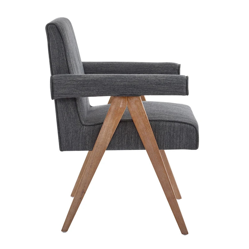 Chaises de salle à manger en tissu avec accoudoirs (Lot de 2)