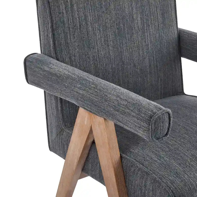 Chaises de salle à manger en tissu avec accoudoirs (Lot de 2)