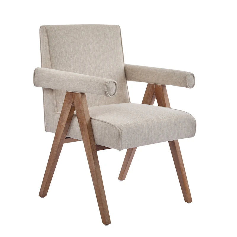 Chaises de salle à manger en tissu avec accoudoirs (Lot de 2)