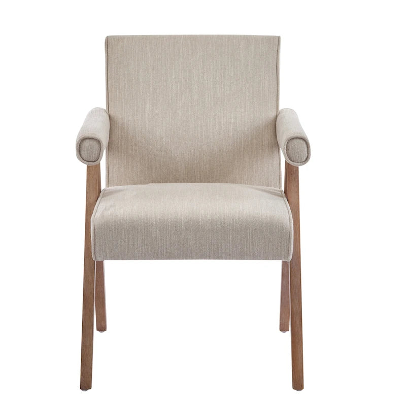 Chaises de salle à manger en tissu avec accoudoirs (Lot de 2)