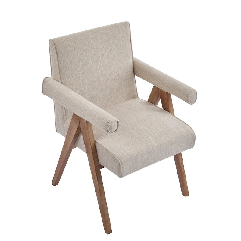 Chaises de salle à manger en tissu avec accoudoirs (Lot de 2)