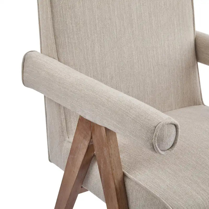 Chaises de salle à manger en tissu avec accoudoirs (Lot de 2)