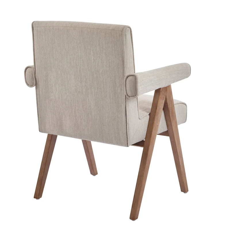 Chaises de salle à manger en tissu avec accoudoirs (Lot de 2)