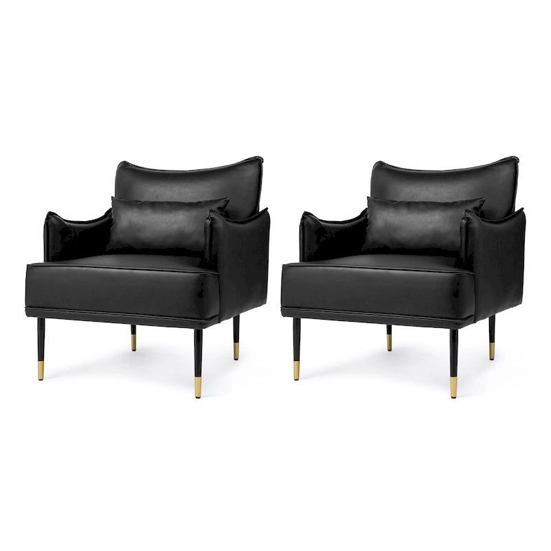 Fauteuil Mid-Century Modern en simili-cuir