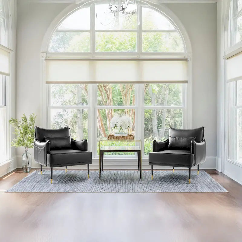 Fauteuil Mid-Century Modern en simili-cuir