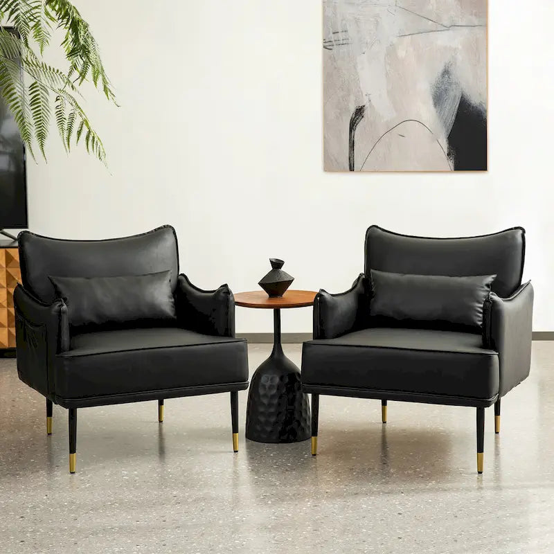 Fauteuil Mid-Century Modern en simili-cuir