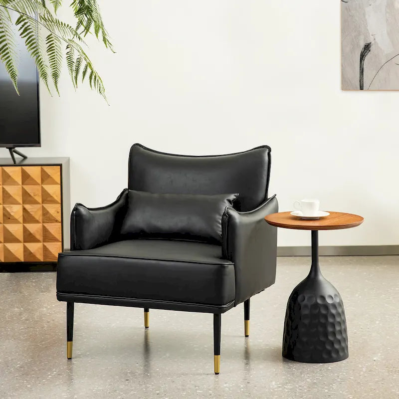 Fauteuil Mid-Century Modern en simili-cuir