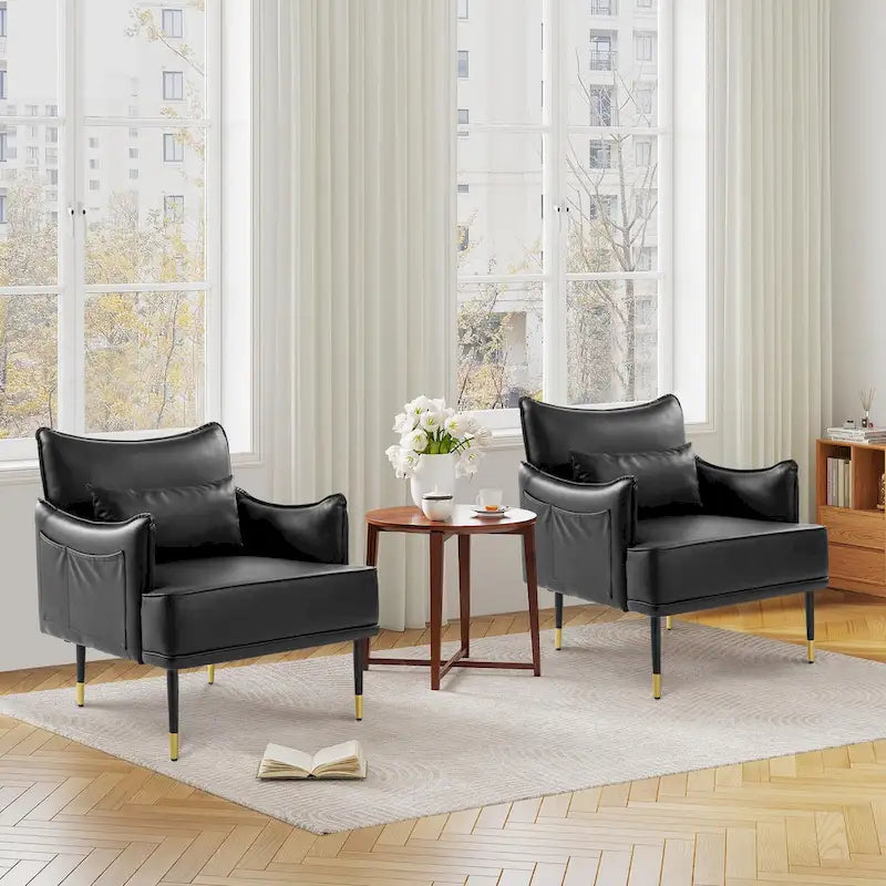 Fauteuil Mid-Century Modern en simili-cuir