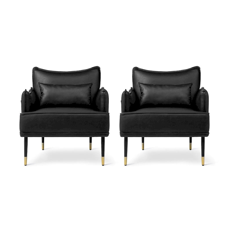 Fauteuil Mid-Century Modern en simili-cuir