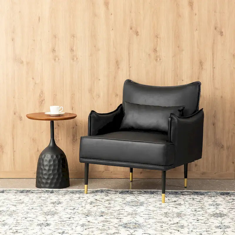 Fauteuil Mid-Century Modern en simili-cuir