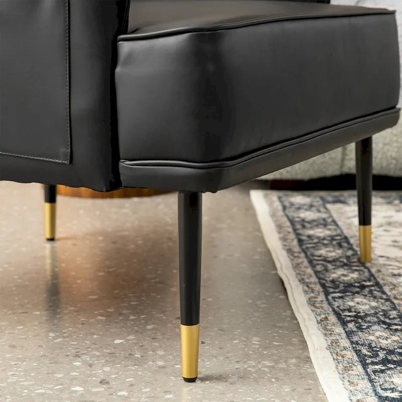 Fauteuil Mid-Century Modern en simili-cuir