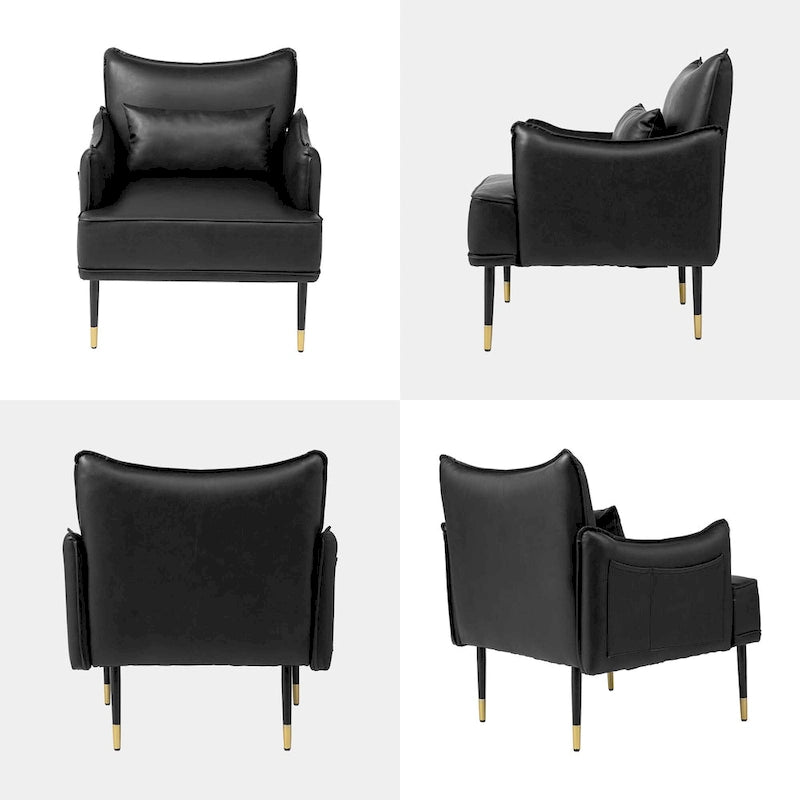 Fauteuil Mid-Century Modern en simili-cuir
