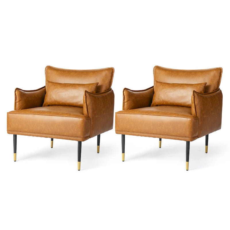 Fauteuil Mid-Century Modern en simili-cuir