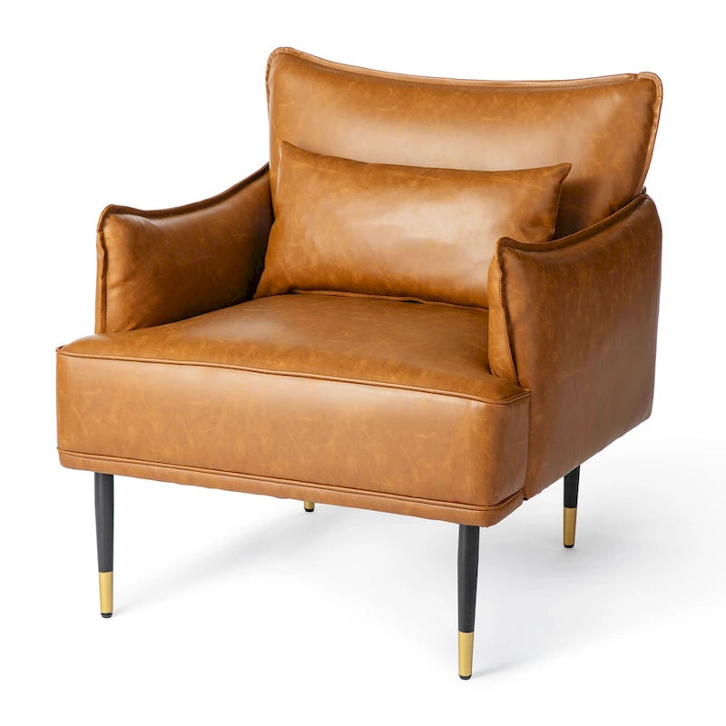 Fauteuil Mid-Century Modern en simili-cuir
