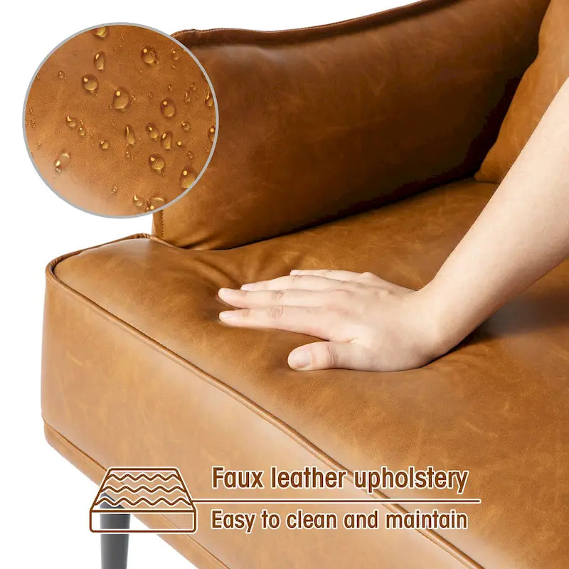 Fauteuil Mid-Century Modern en simili-cuir