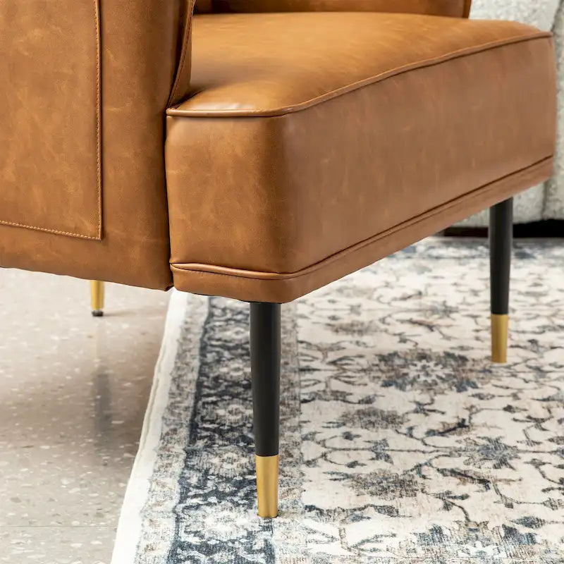 Fauteuil Mid-Century Modern en simili-cuir