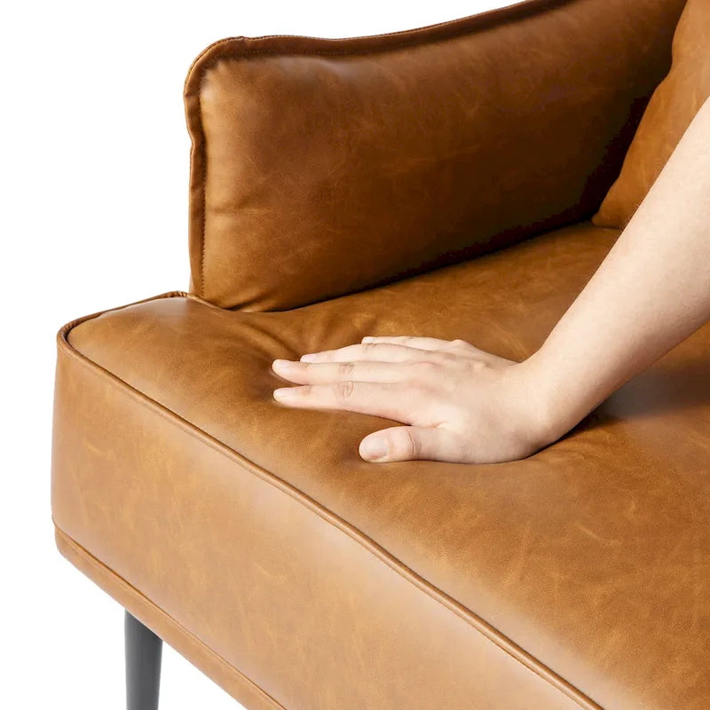 Fauteuil Mid-Century Modern en simili-cuir