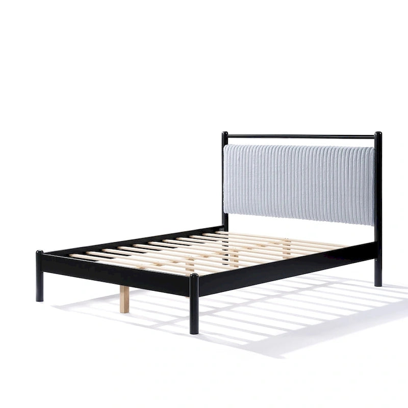 Cadre de lit plateforme en bois pleine grandeur