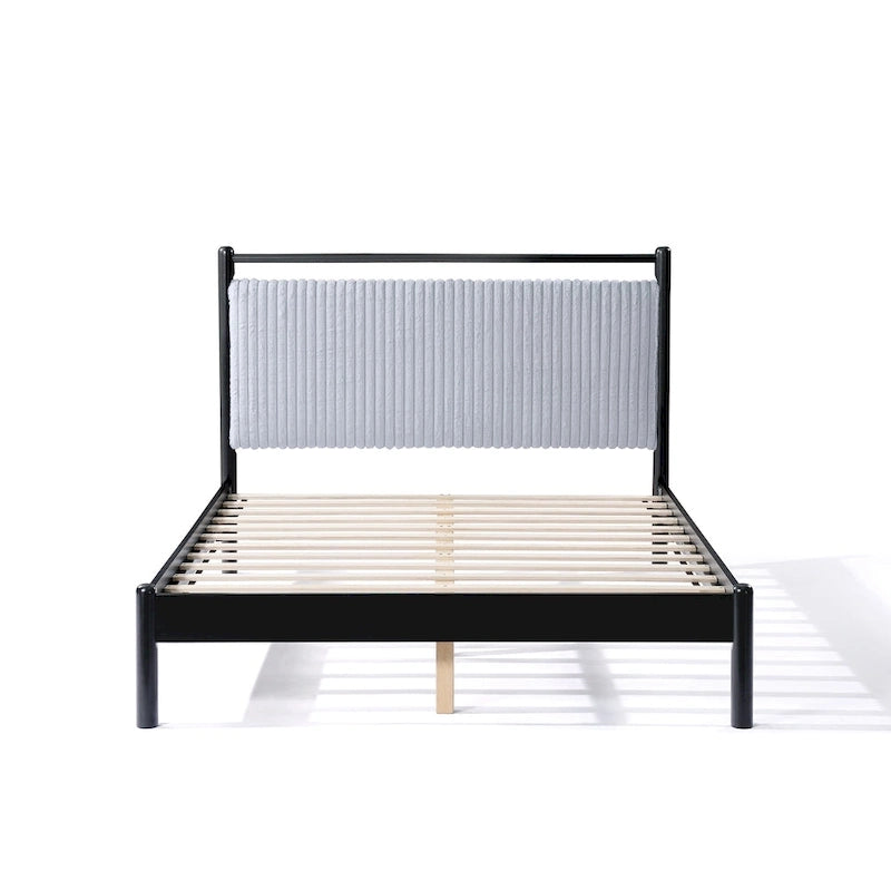 Cadre de lit plateforme en bois pleine grandeur
