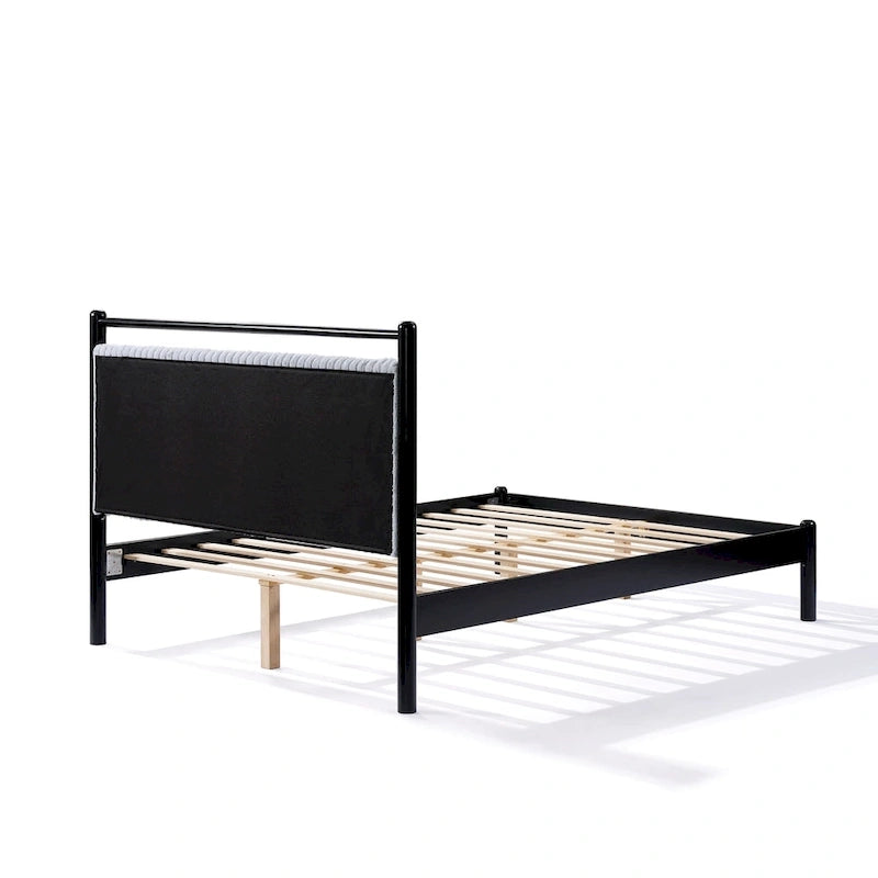 Cadre de lit plateforme en bois pleine grandeur