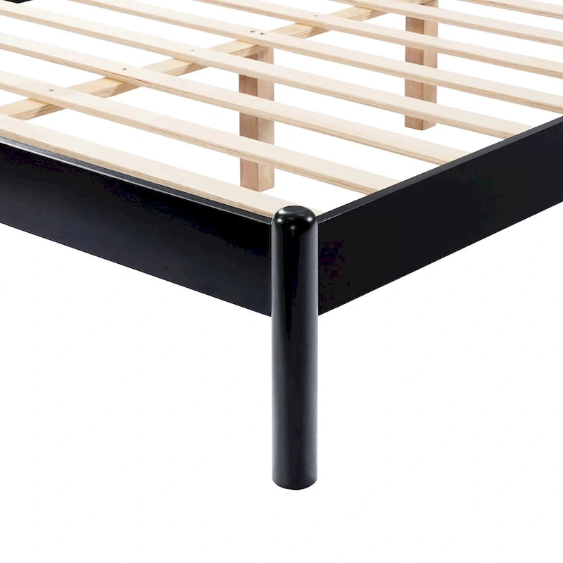 Cadre de lit plateforme en bois pleine grandeur
