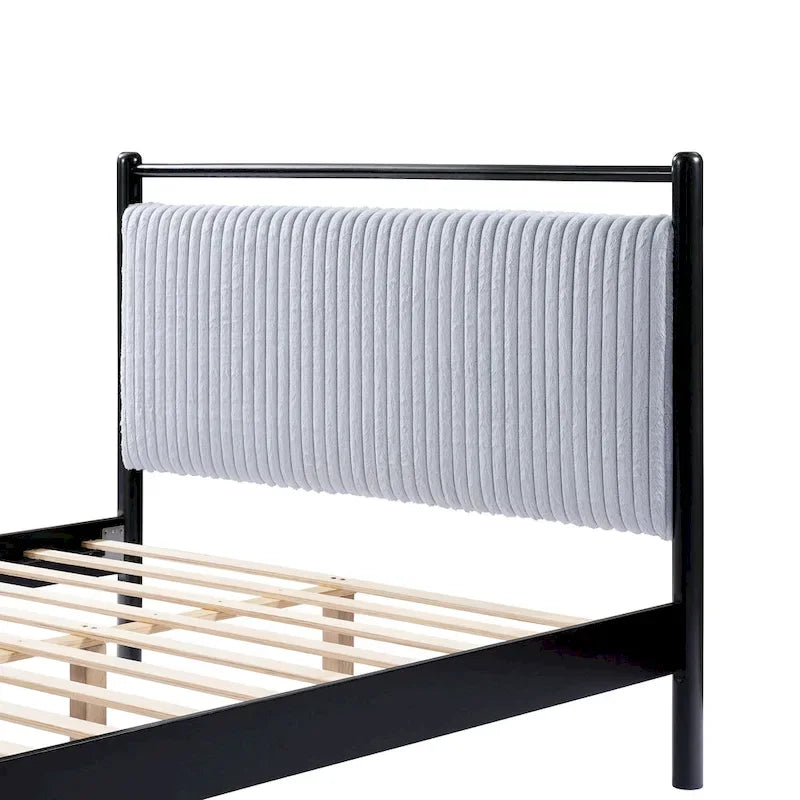 Cadre de lit plateforme en bois pleine grandeur