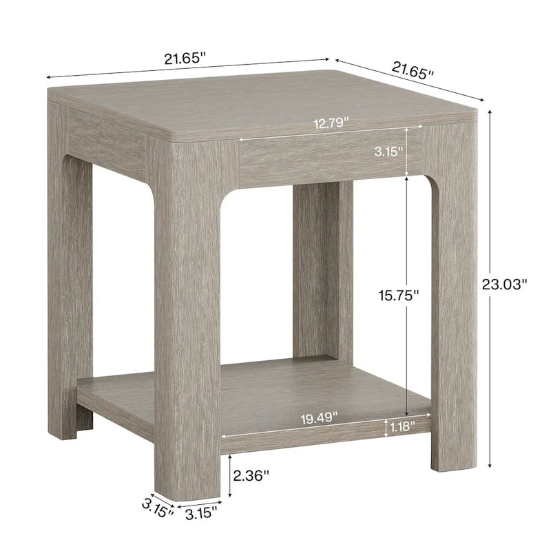 Table d'appoint en bois à 2 niveaux, table d'appoint ou de chevet moderne