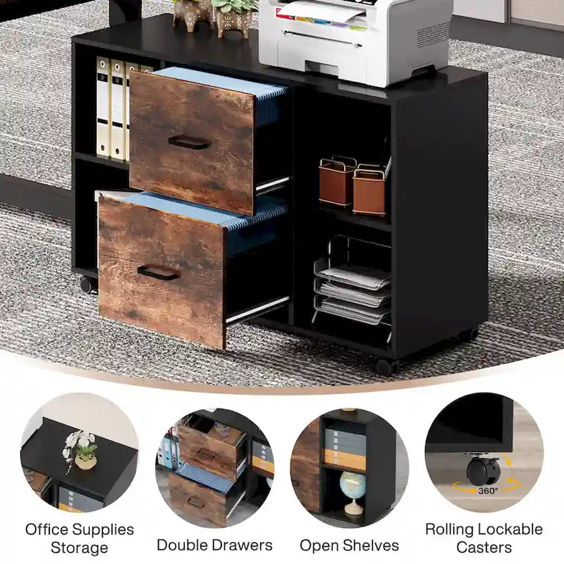 Bureau de direction de 160 cm avec classeur latéral de 100 cm