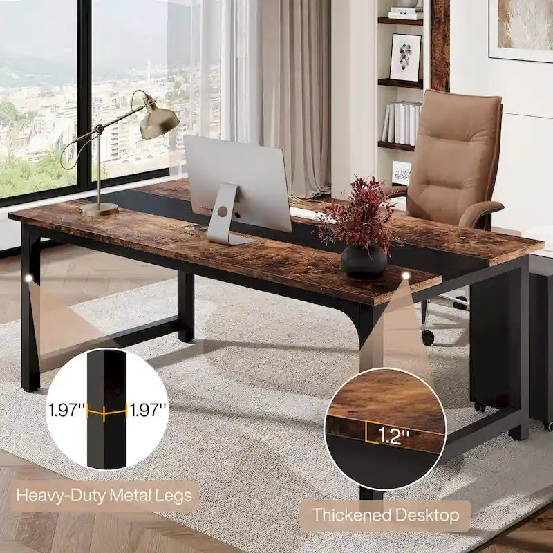 Bureau de direction de 160 cm avec classeur latéral de 100 cm
