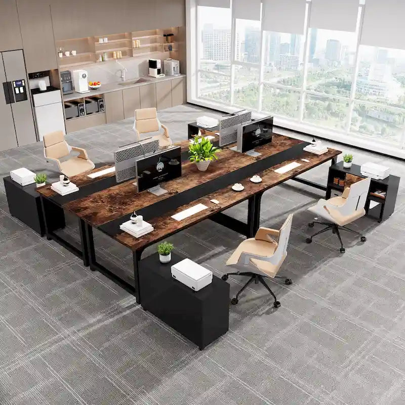 Bureau de direction de 160 cm avec classeur latéral de 100 cm