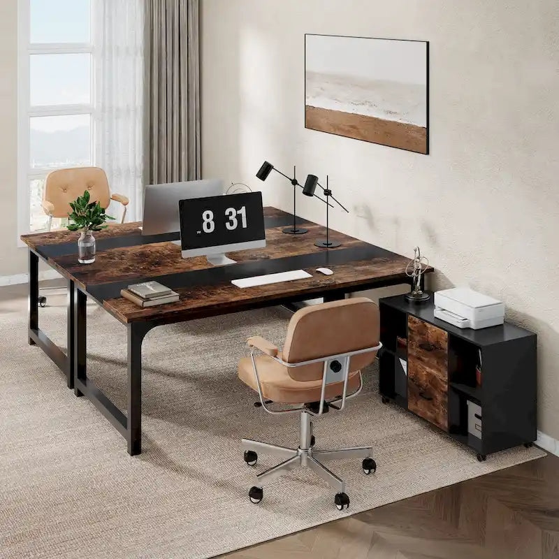 Bureau de direction de 160 cm avec classeur latéral de 100 cm