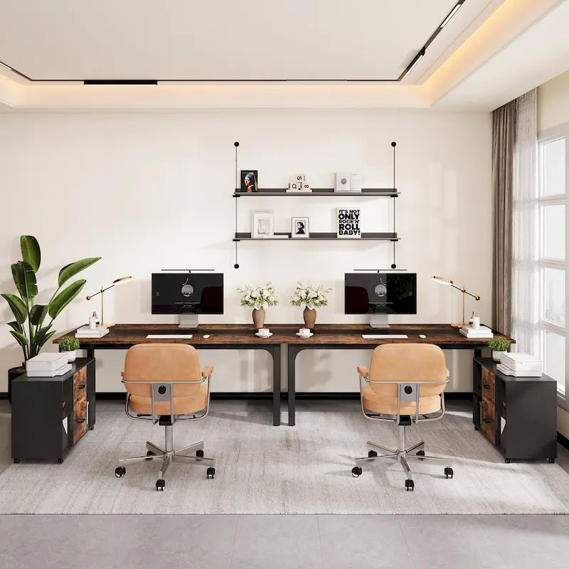 Bureau de direction de 160 cm avec classeur latéral de 100 cm