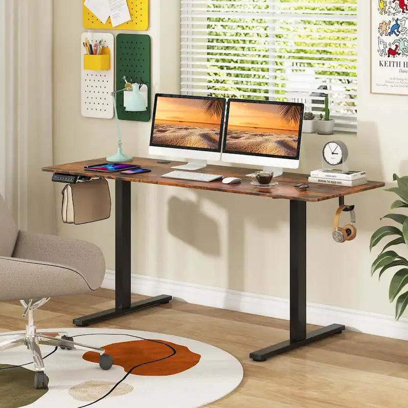 Bureau assis-debout électrique réglable en hauteur