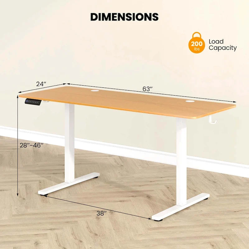 Bureau assis-debout électrique réglable en hauteur