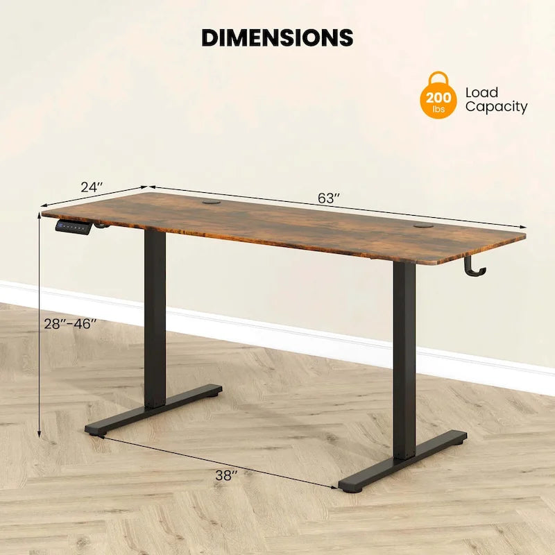 Bureau assis-debout électrique réglable en hauteur