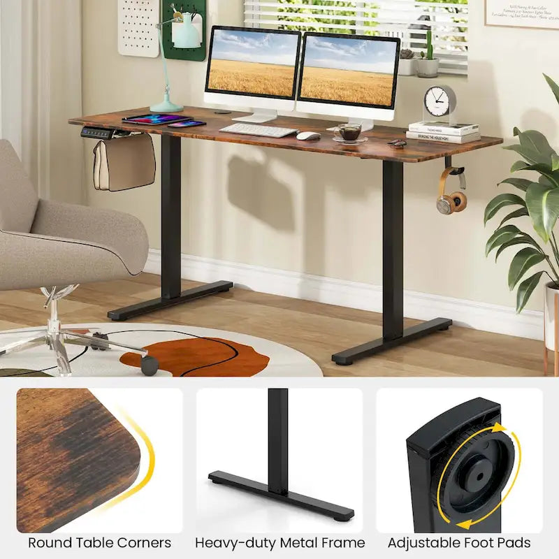 Bureau assis-debout électrique réglable en hauteur