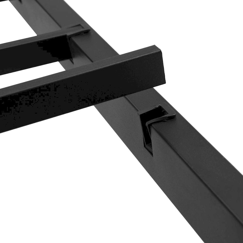 Lit plate-forme double en métal avec tête de lit en bois, tiroirs et lumières LED
