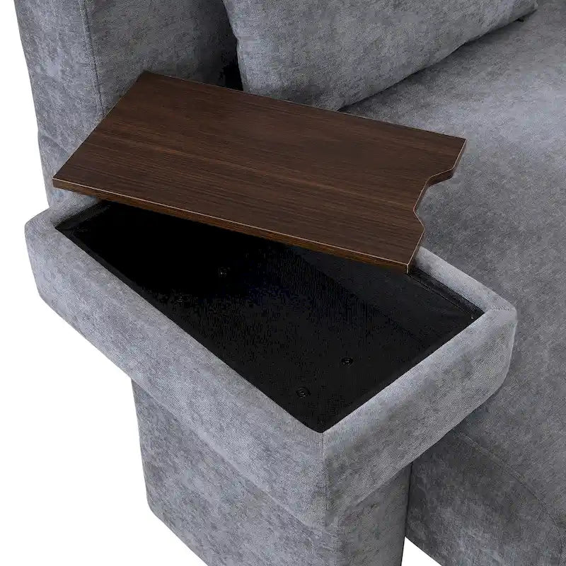 Fauteuil surdimensionné en polyester avec rangement Accoudoir asymétrique et chaise moderne du milieu du siècle, capacité de 102 kg