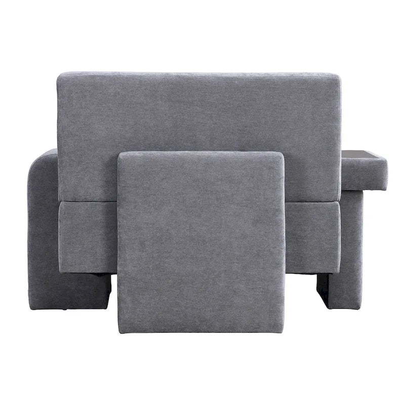 Fauteuil surdimensionné en polyester avec rangement Accoudoir asymétrique et chaise moderne du milieu du siècle, capacité de 102 kg