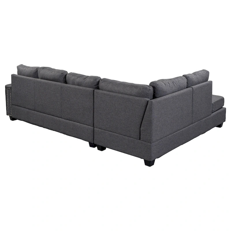 Canapé d'angle gris de 267 cm