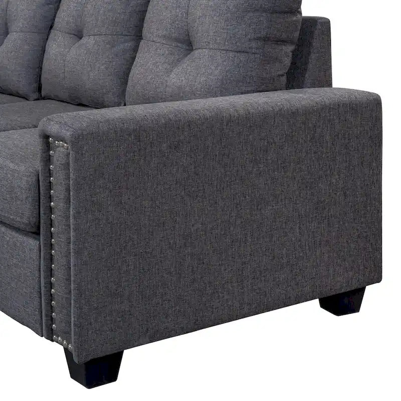 Canapé d'angle gris de 267 cm