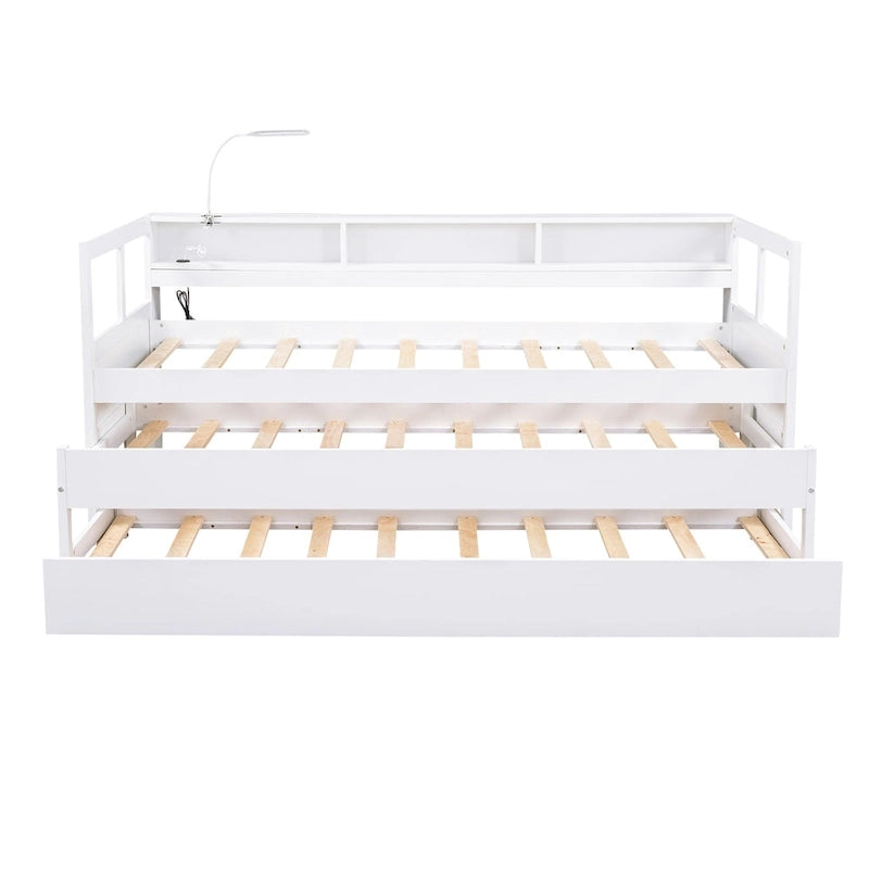 Lit de repos Twin XL avec lits gigognes, étagères et USB